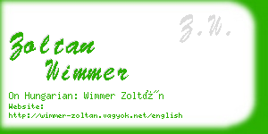 zoltan wimmer business card